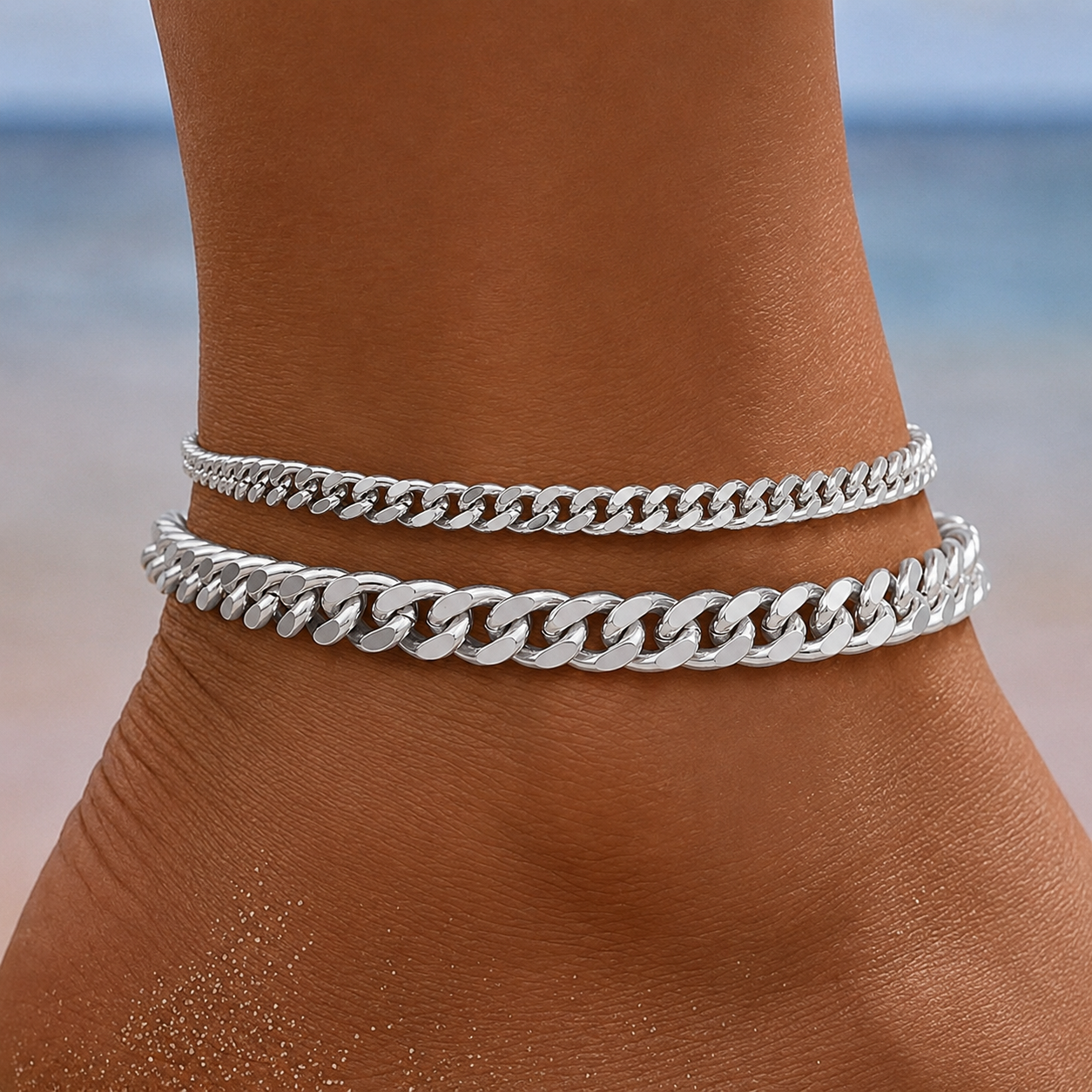 Amora Cuban Anklet Set