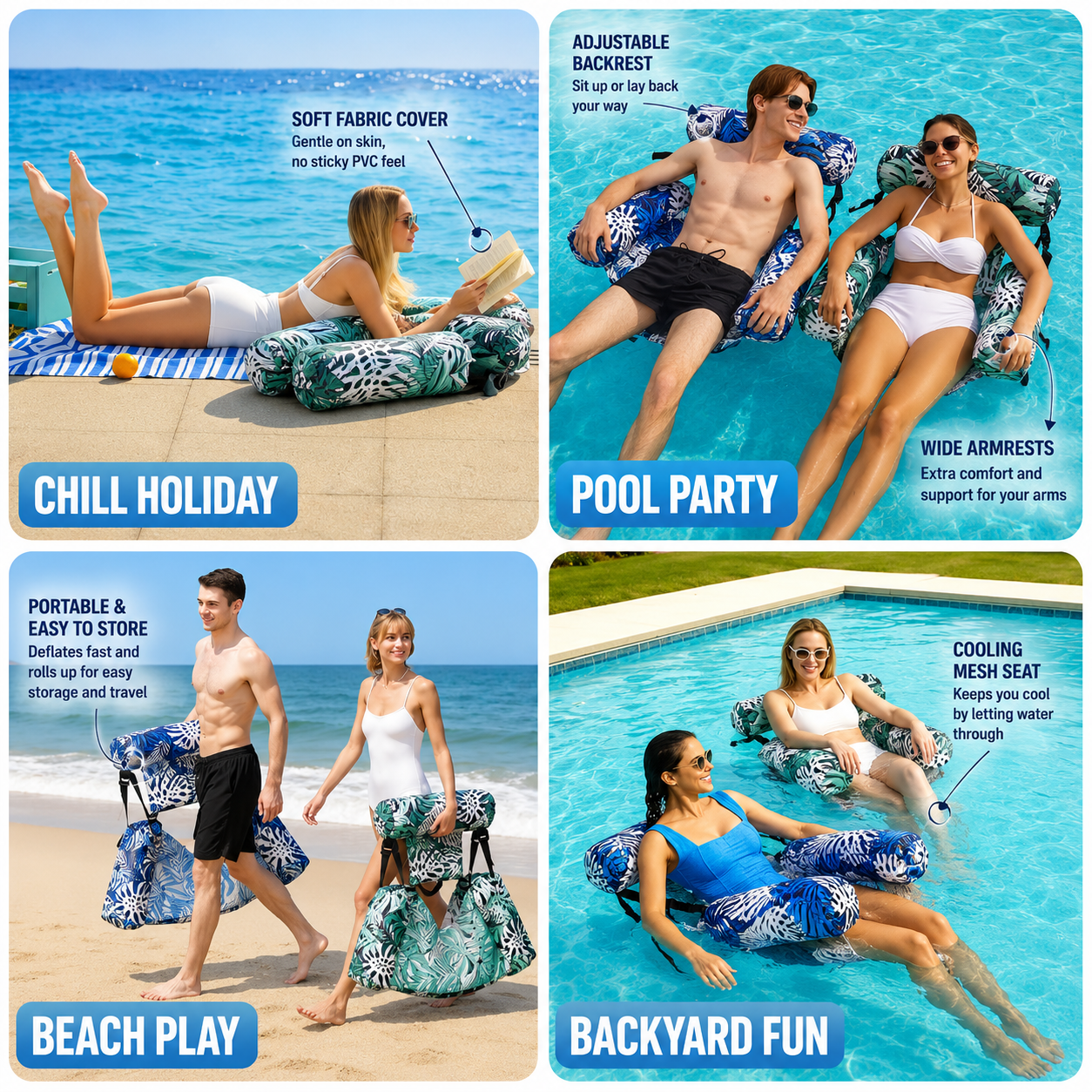 AquaLure™ Inflatable Pool Chair