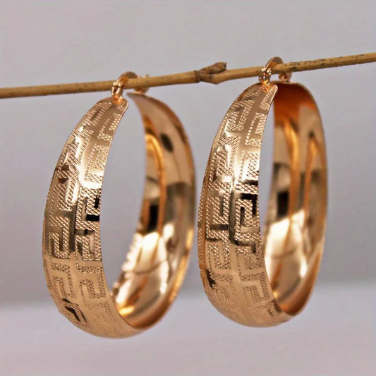 Textured Greek Hoop Earring