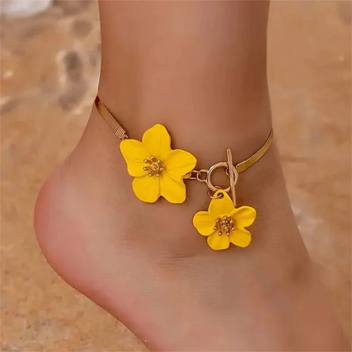 Elegant Twin-Flower Anklet